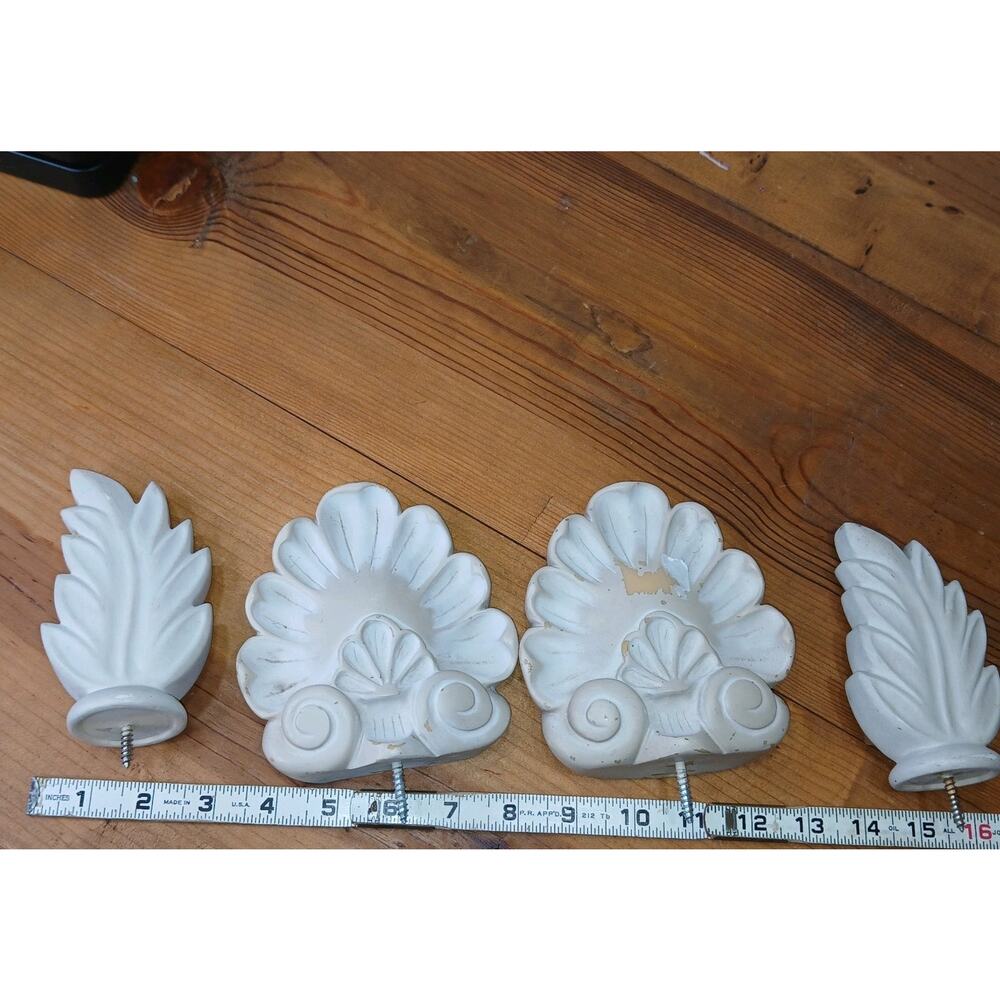 Vintage plaster “chalkware”architectural ornaments 4 Matching Screw In Deco